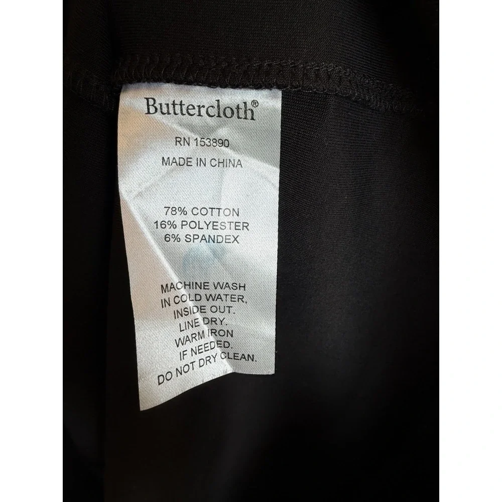 Buttercloth Pullover Sweater Men's medium Black 1/4 Zip Stretch Long Sleeve
